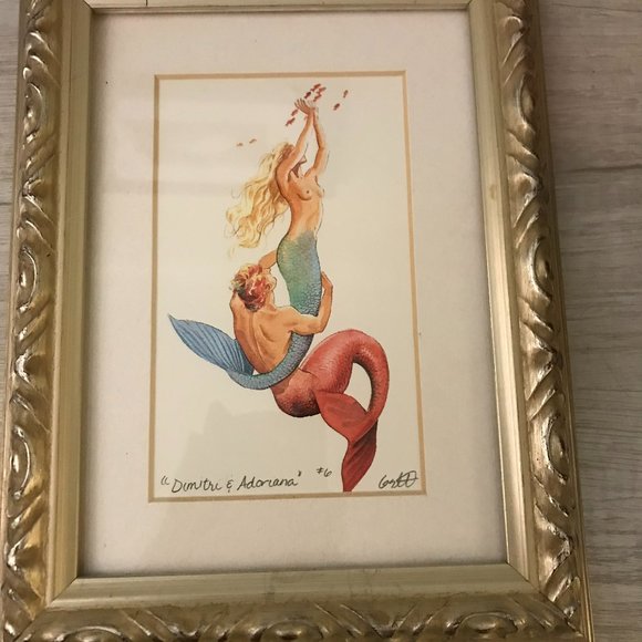 Glenn Tunstull Other - Glenn Tunstull Mermaidia DIMITRI & ADORIANA MERMAIDS Framed ART